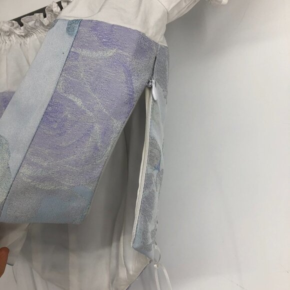 SOS Seamstress corset style off-the-shoulder crop top with lace-up detail size M - Picture 11 of 15